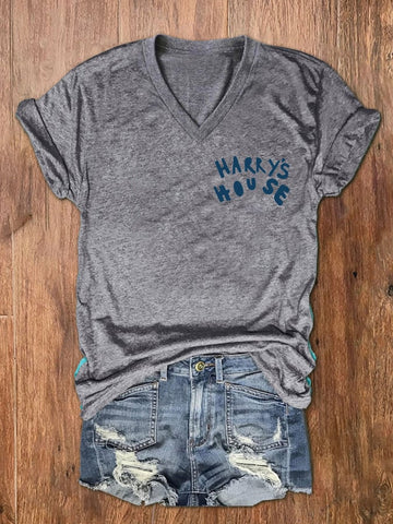 Women's Vintage Harrys House Print V-Neck T-Shirt