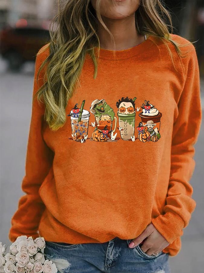 Women's Halloween Horror Coffee Sweatshirt