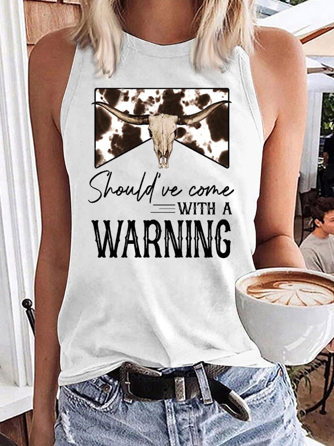 Women's Should've Come With A Warning Print Tank Top
