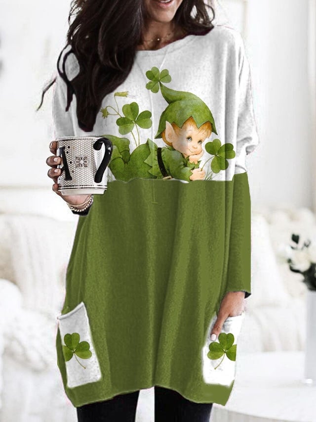 Women's St. Patrick's Elf Print Top Dress