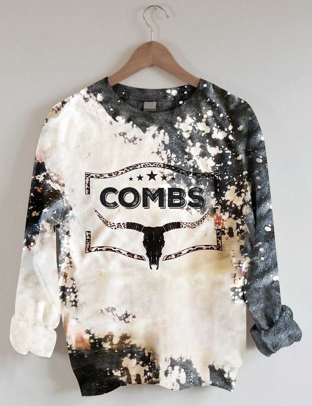 Women's Luke Combs Bullskull Tie Dye Print Sweatshirt