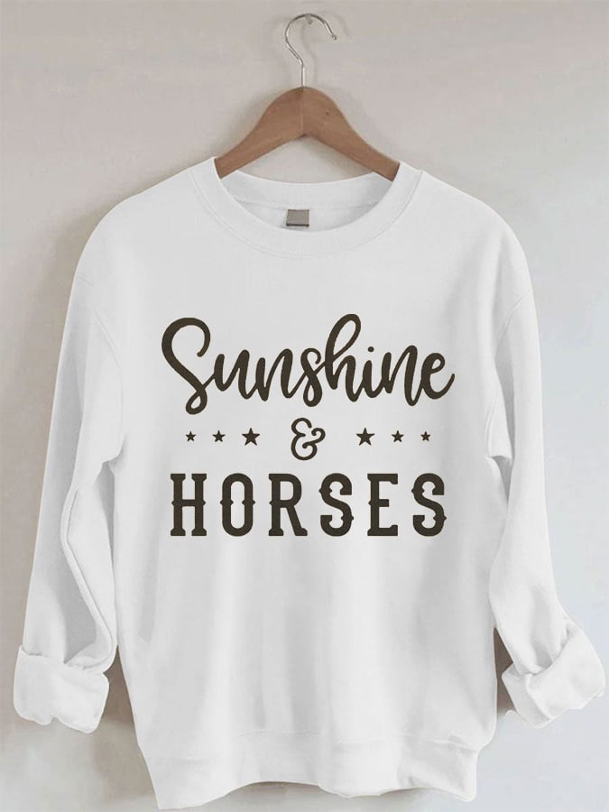 Women's Sunshine&HORSES Print Casual Sweatshirt
