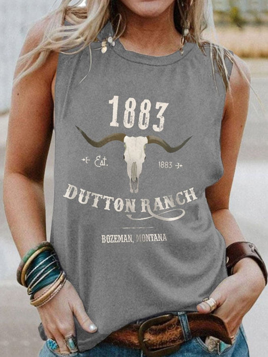 Vintage Dutton Ranch 1883 Printed Vest