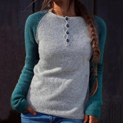 Vintage Crewneck Colorblock Pullover Sweater