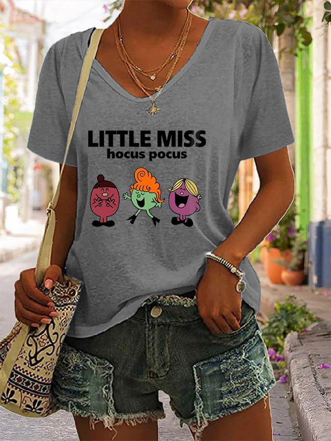 Women's Halloween Little Miss Print Casual T-Shirt