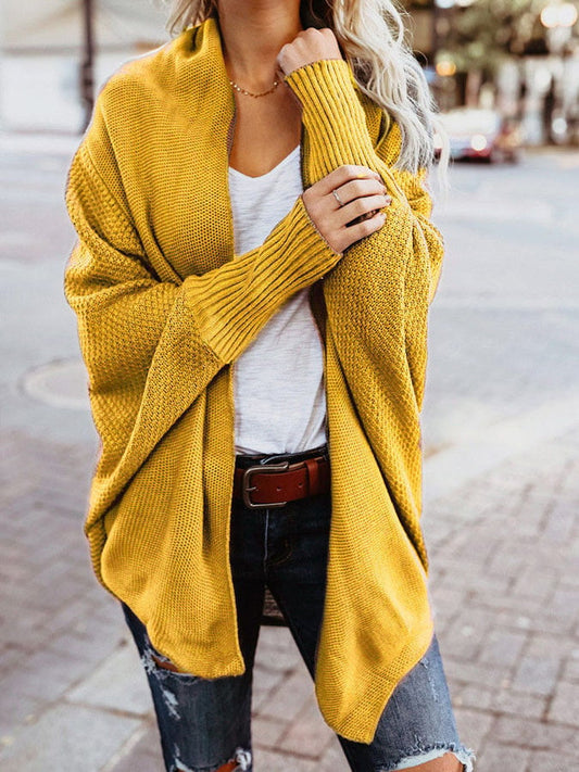 Solid Color Knitted Cardigan Sweater Coat