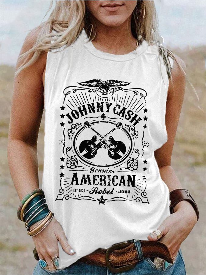 Johnny Cash American Rebel Casual Tank Top