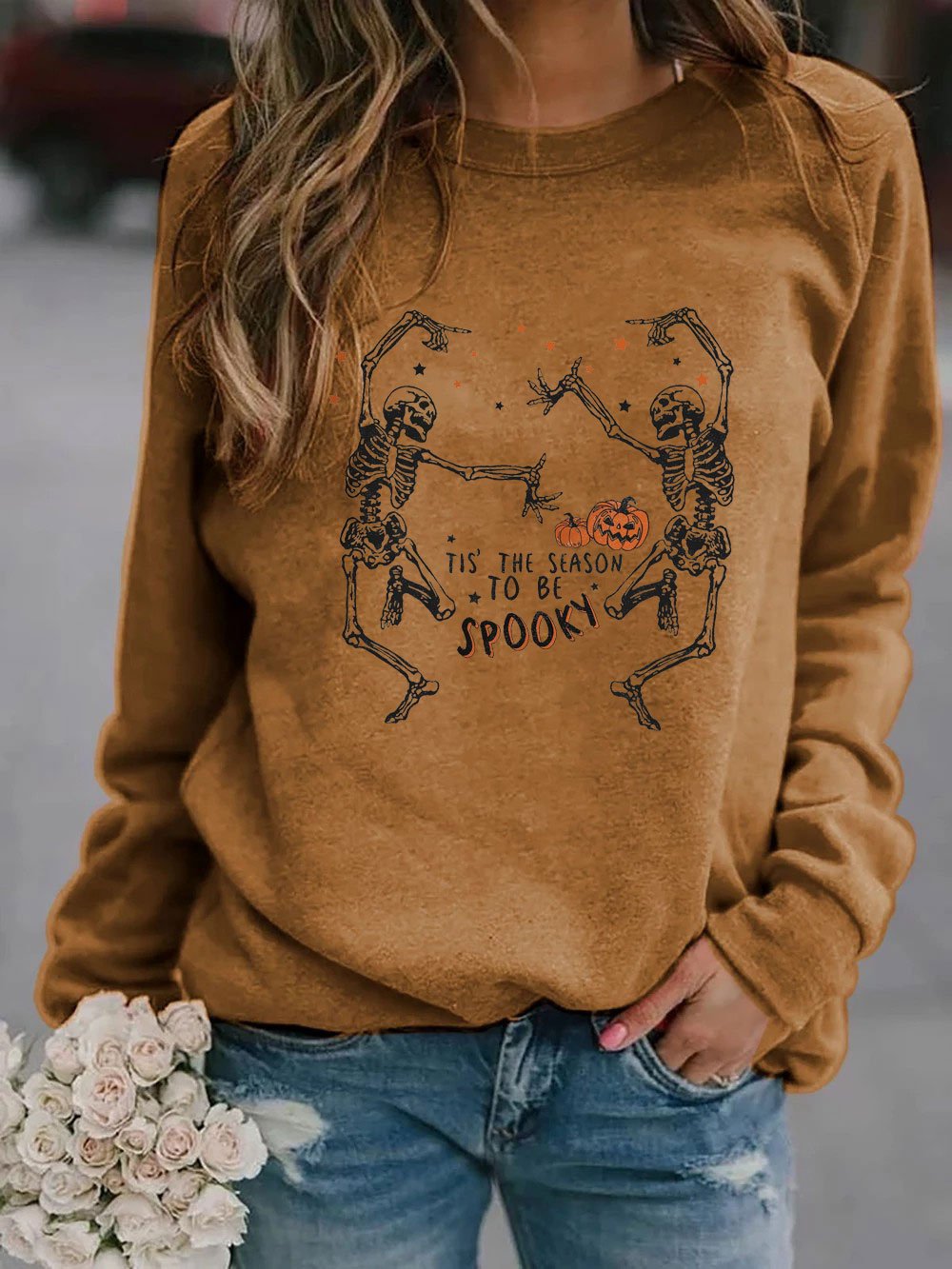 Women's Tis The Season To Be Spooky Print Sweatshirt