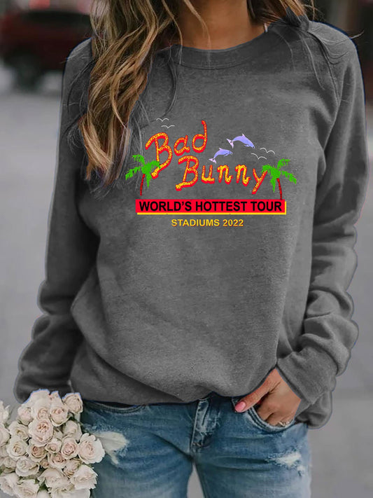 Women's Bad Bunny Print Casual Sweatshirt