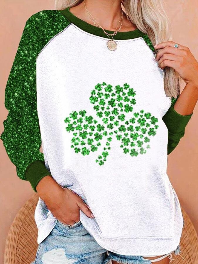 Women's St. Patrick's Day Shamrock Crew Neck Sweatshirt