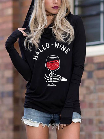 Women's Hallo Wine Casual Hoodie