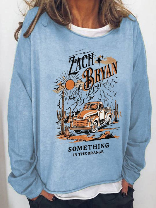 Women's Zach Bryan Print Casual Long Sleeve T-Shirt