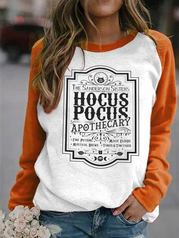 Women's Hocus Pocus Apothecary Print Sweatshirt