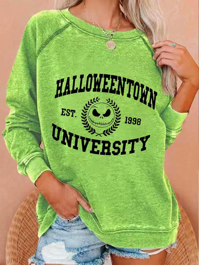 Women's Halloweentown University Est.1998 Witch Funny Print Sweatshirt