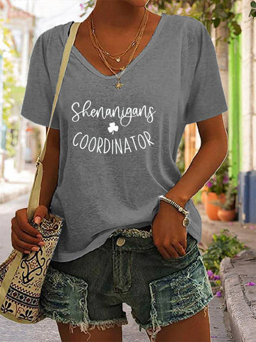 Women's Shenanigans Coordinator Print V-Neck T-Shirt