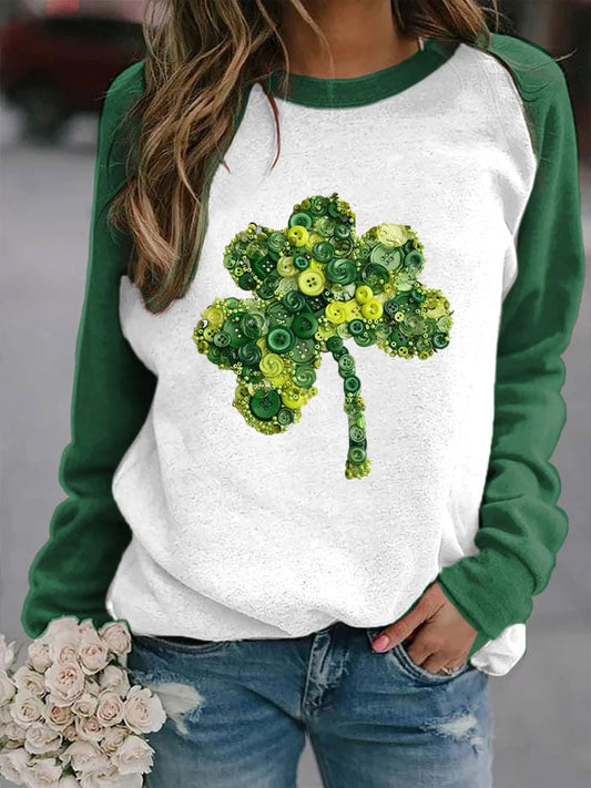 Women's St. Patrick's Day Shamrock Print Sweatshirt