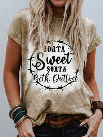 Western Sorta Sweet Bleached T Shirt