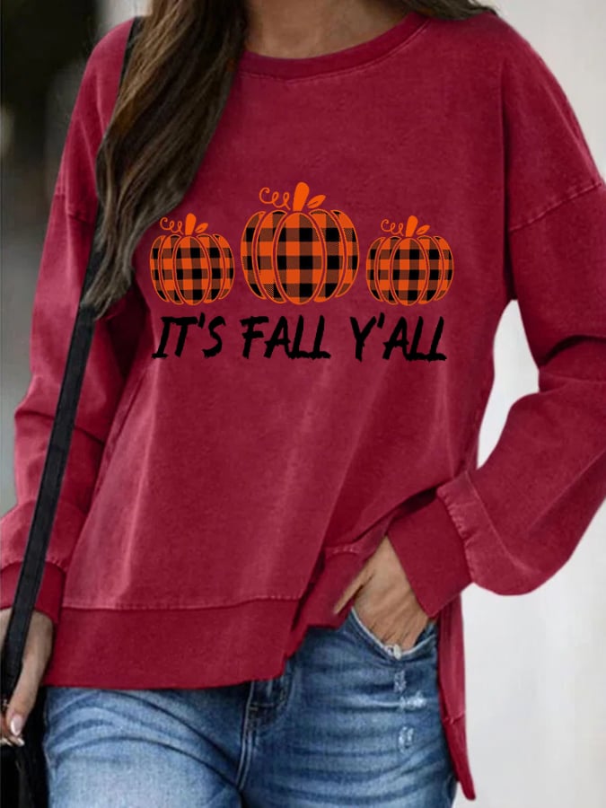 Women's IT'S FALL Y'ALL Print Sweatshirt