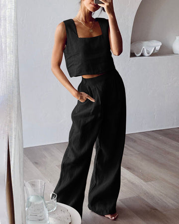 Casual Linen Two Piece Set