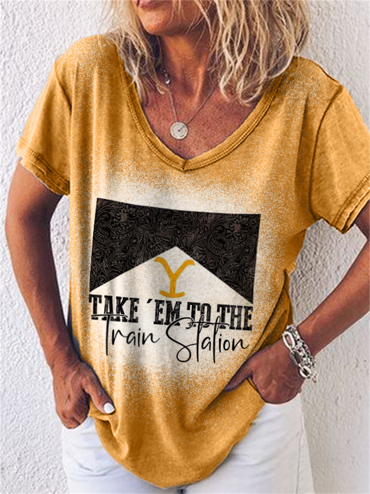 Classic Western Graphic Bleached T Shirt