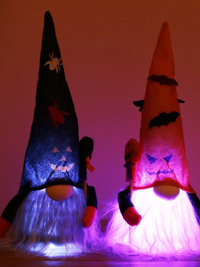 Cute Witch Hat Glowing Halloween Gnome Ornament